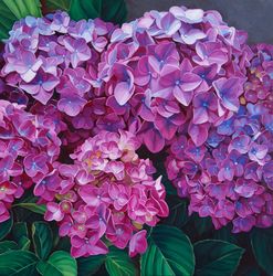 pink hydrangea oil painting flowers art hydrangea home wall decor modern art