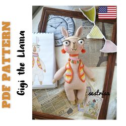 llama crochet toy pdf pattern, llama crochet tutorial l