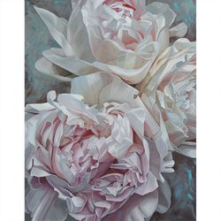 pink peonies original oil painting flowers art large painting wall art decor