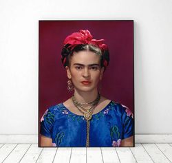 portrait frida kahlo poster, frida kahlo printable, frida kahlo wall art