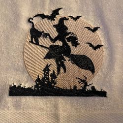 halloween witch machine embroidery design 2 sizes digital files