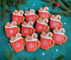 Christmas Coffee Cup Cookie Cutters, Cookie Embosser Custom Cookie Cutter, 3d Cookie Cutters