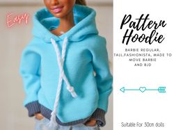 hood doll barbie pattern, barbie doll clothes, doll clothes pattern pdf