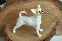 figurine chihuahua porcelain handmade statuette