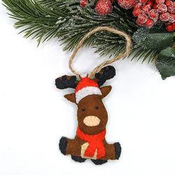 cute plush deer, christmas ornament for felt advent calendar, christmas tree decor, felt reindeer