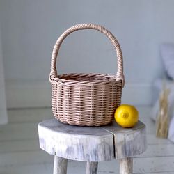 easter kids basket. trick or treat basket. small handwoven basket. wedding basket for flower girl. easter hunting basket