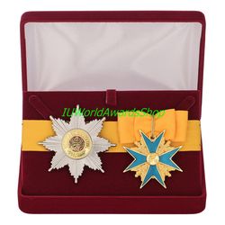 badge and star of the order of the black eagle in a gift box. prussia. dummies, copies