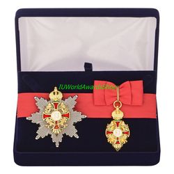 badge and star of the order of franz joseph in a gift box. austria-hungary. dummies, copies