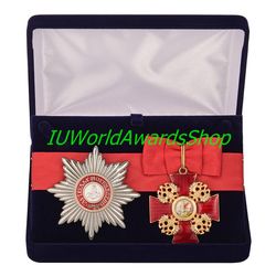 badge and star of the order of alexander nevsky in a gift box. russian empire. dummies, copies