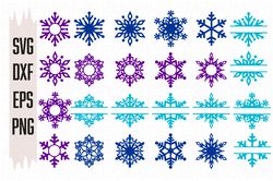 bundle snowflake svg files, christmas cut file, digital download, 24 designs