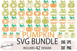 bundle pumpkin svg files, thanksgiving cut file, digital download, 42 designs