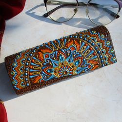 glasses holder for women, hand painted glasses case, eyeglass case, reading glasses case, eyeglass holder handmade