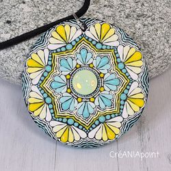 dot mandala mandala artwork dot artwork dot painting natural wood pendant mandala pendant dotted mandala dot necklace