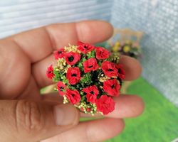 wildflowers in baskets. puppet miniature.1:12 scale.