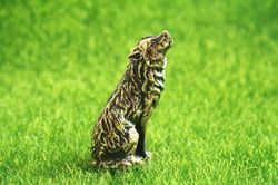 figurine wolf statuette, miniature of bronze, metal figurine