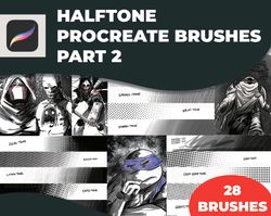 halftone procreate brushes, procreate halftone brush, color halftone procreate, halftone for procreate