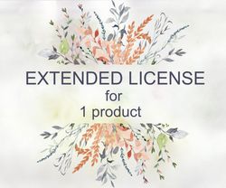 commercial license, extended license / single product - digital download printable watercolor clipart.