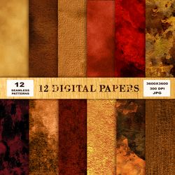 grunge digital paper, autumn digital paper, distressed texture, autumn background, scrapbook paper, grunge background,