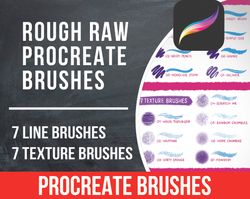 rough raw procreate brushes, texture brush procreate, rough brush procreate, japanese brush procreate, vintage brush