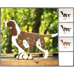 statuette english springer spaniel figurine made of wood