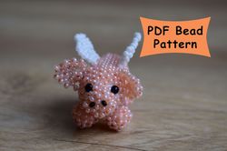 cute beaded pig. you can do it with my clear easy pattern. pig figurine tutorial.