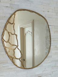 asymmetrical wall mirror brass mirror wall decor irregular mirror decorative mirror