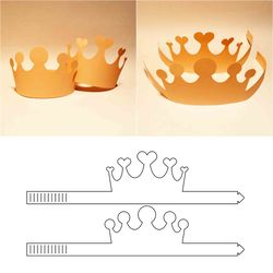 paper crown template, party crown, printable crown, birthday crown, svg, dxf, pdf, cricut, silhouette, 8.5x11, a4, a3