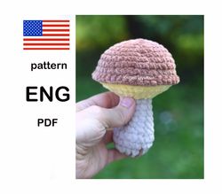 crochet amigurumi mushroom pattern autumn decor, Fall decor toy pattern, easy PDF autumn pattern