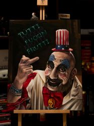 original oil painting captain spaulding, house of 1000 corpses, rob zombie, hand painted