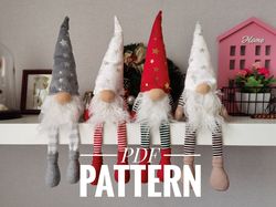 pattern sewing christmas gnome. pdf tutorial holiday gnome size 40 cm (15.7 inches). christmas toys