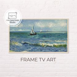 samsung frame tv art | vincent van gogh 4k vintage seascape art for frame tv | oil paintings | instant download