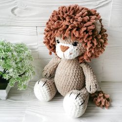 lion plush toy, nursery decor, safari animal, baby shower gift, lion jungle nursery,  birthday gift, custom order