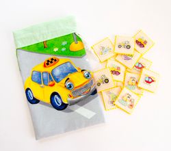 transport memory game from felt