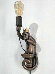 monkey wall lamp  material pla plastic, biodegradable polymer. made from natural raw cane and corn with the main element