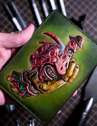 wallet freddy krueger, purse a nightmare on elm street, leather craft horror