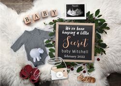 digital pregnancy announcement, neutral pregnancy announcement,  pregnancy announcement neutral,