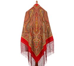 1539-5 pavlovo posad russian shawl soft merino wool 58x58 inches inches scarf 148x148 cm silk tassels