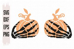 skeleton hands pumpkins svg, halloween svg files, digital download