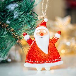 Santa Claus glass trees decoration - window art glass Santa Claus suncatcher