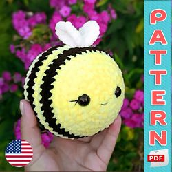 bee crochet pattern, amigurumi bumblebee plush toy