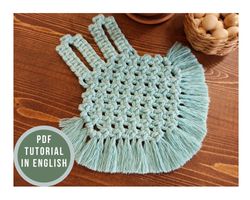 macrame pattern pdf - simple cute bunny coasters tutorial