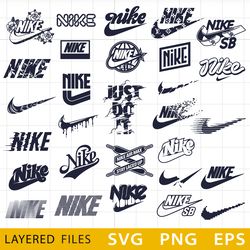 nike logo bundle layered svg, nike air cricut file, cut files, nike digital vector file, swoosh digital download, decor