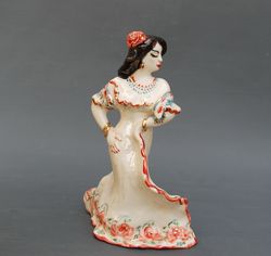 gypsy porcelain woman figurine carmen collectible bell handmade figurine flamenco dancer girl geisha figure lady bell