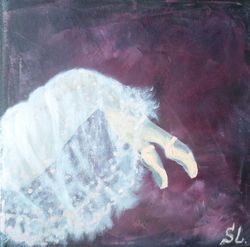 ballerina oil painting girl original art  handmade theater wall art 8x8 inch