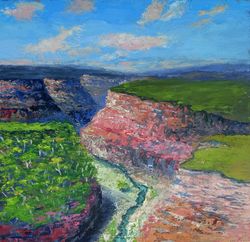 grand canyon  oil painting mountain landscape original  art arizona artwork