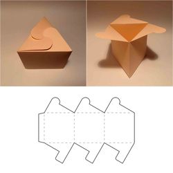 triangle box template, triangle container, folding box, foldable box, foldable gift box, folding gift box, 8.5x11, a4