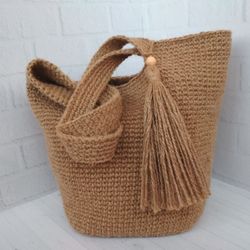 shopping bag, beach bag, jute tote bag, crochet bag