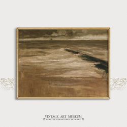 moody coastal art wall decor, vintage seaside painting, printable downloadable | 216