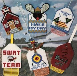 digital | vintage plastic canvas pattern fly swatter covers | plastic canvas 7-mesh | english pdf template