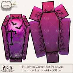halloween coffin candy box | favor box printable avadcb2s